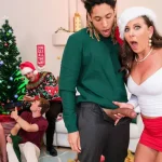 MILF Cherie Deville gives handjob during the Christmas holidays